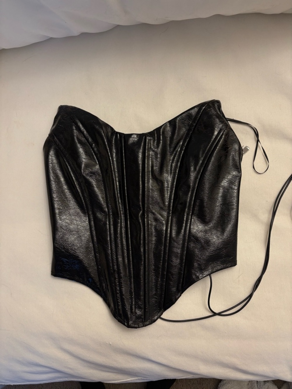 AKIRA Black Lace-Up Corset Top with Silver Eyelets